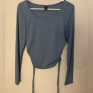 SHEIN Light Blue Long Sleeve Blouse